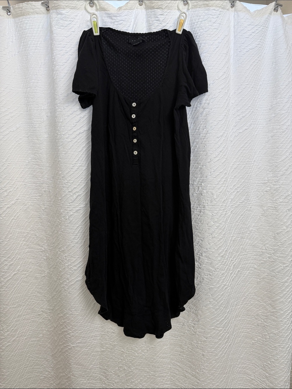 Hatch Black Midi Button-Front Dress
